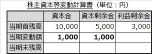 株主資本等変動計算書(増資)